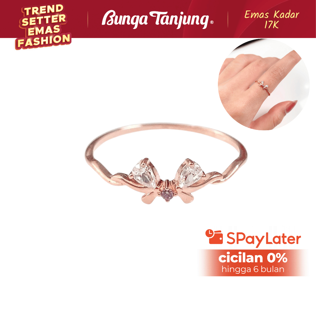 CINCIN WAVE PITA BLINK - EMAS 17K - BUNGA TANJUNG GOLD