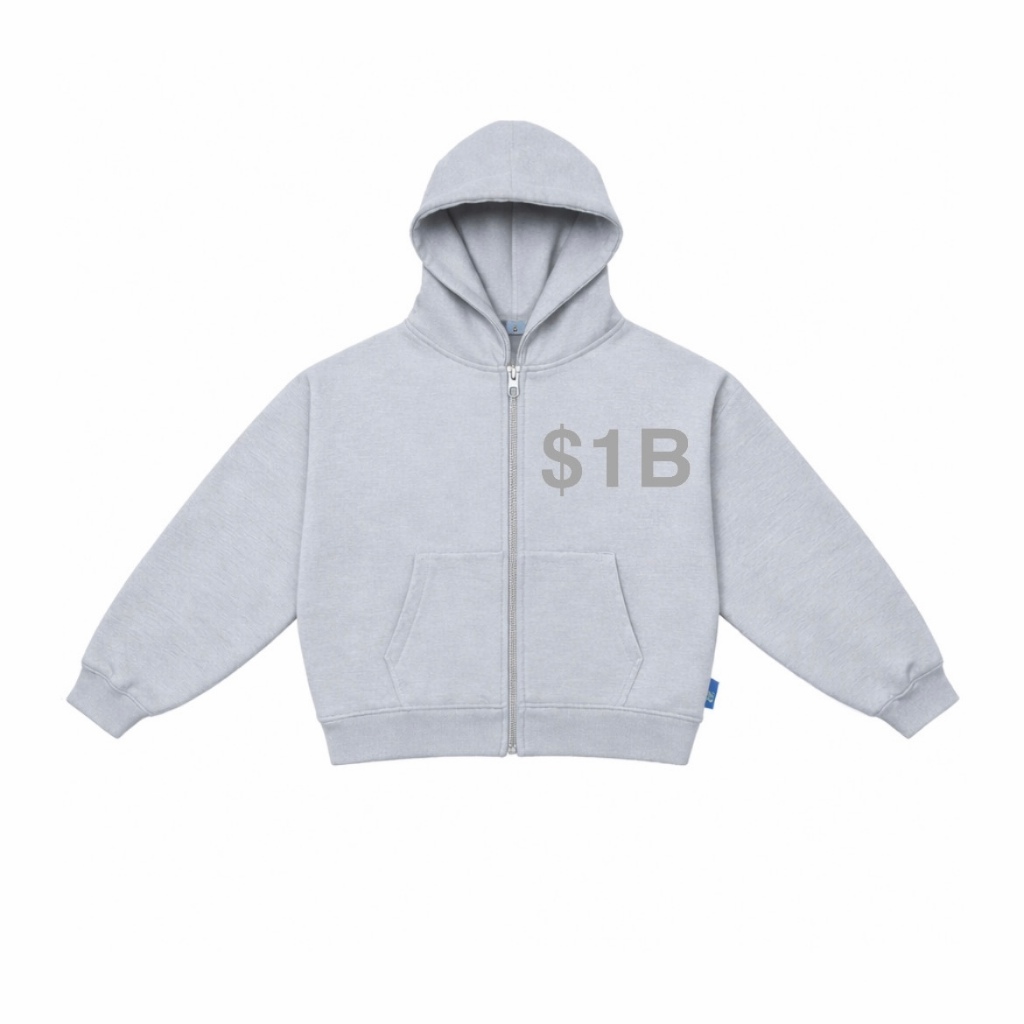 BENZII CLUB - Zipper YKK Hoodie Boxy 330GSM $1B Misty