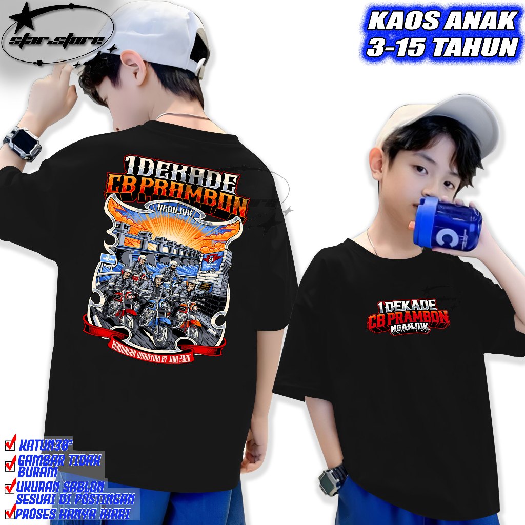 Kaos ANAK  ACARA 1 DEKADE CB PRAMBON NGANJUK ORIGINAL Tgl 7 JUNI 2026