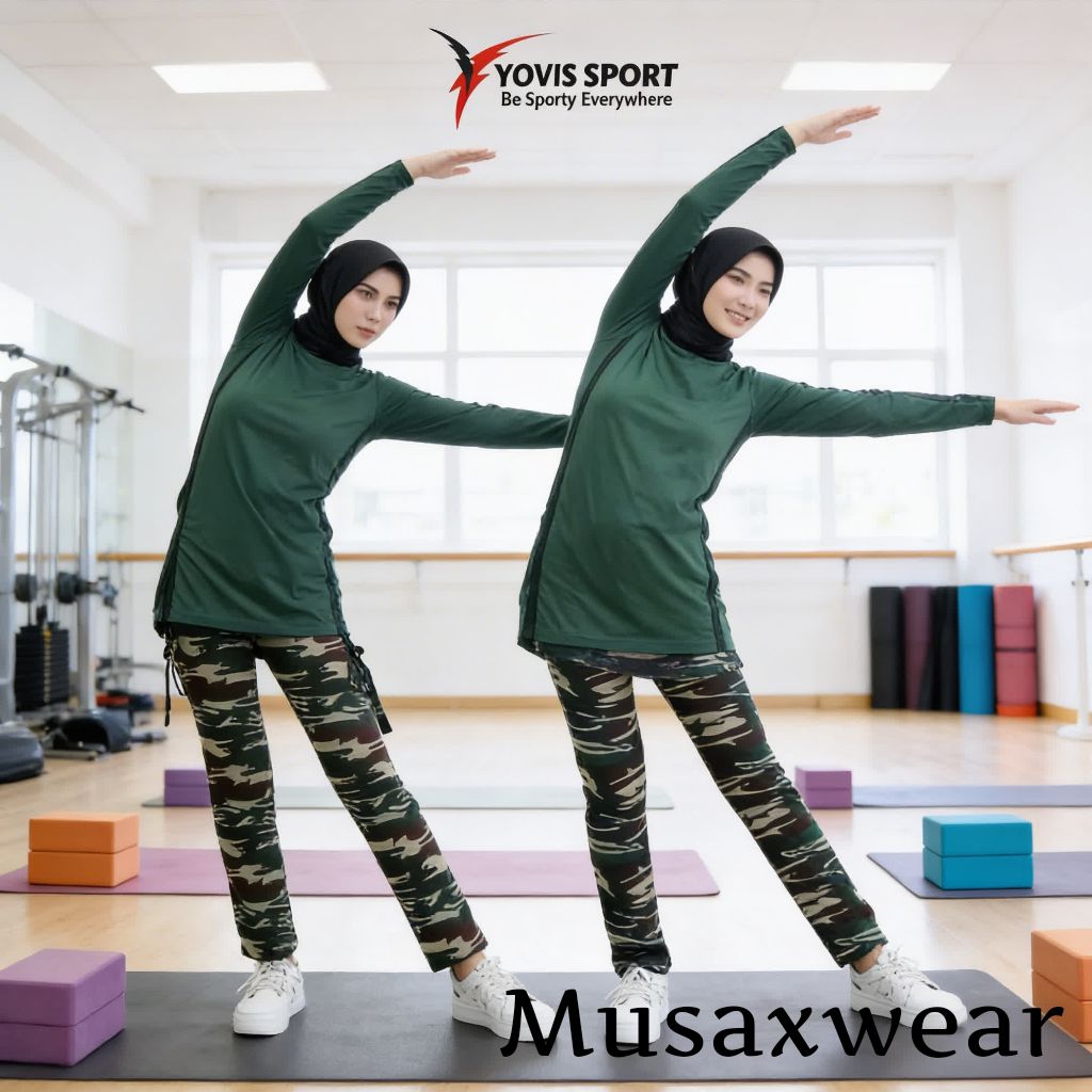 STELAN BAJU SENAM OLAHRAGA LORENG YOVIS SPORT