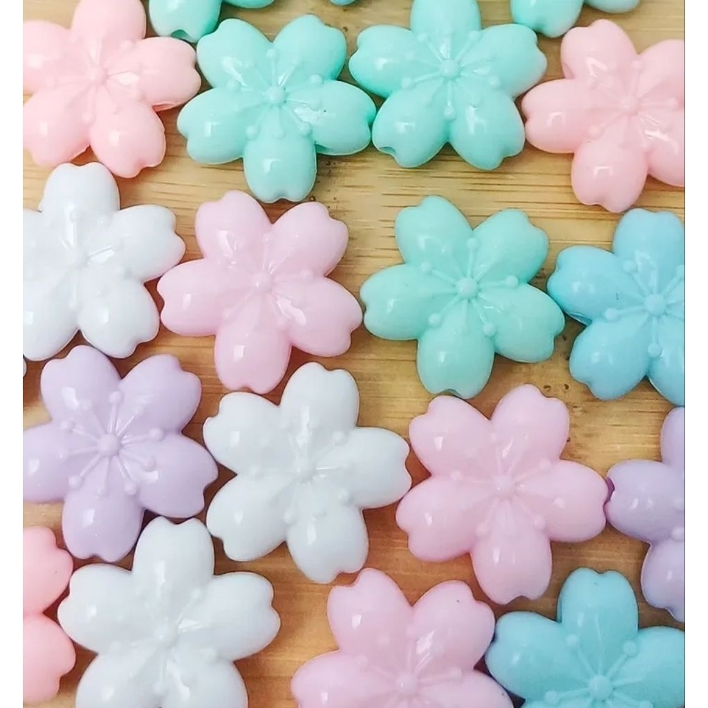 manik ACR pastel Flower DIY lubang besar