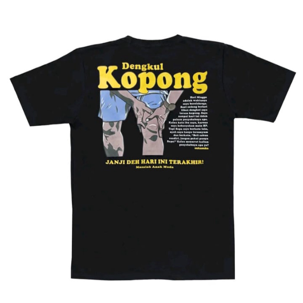 Kaos sablon dengkul kopong t-shirt distro unisex bahan adem