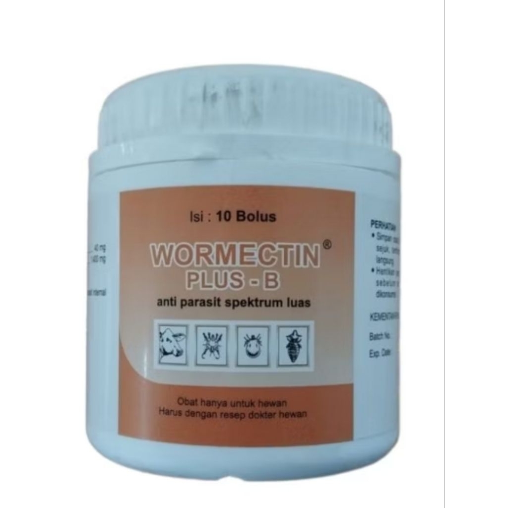 Wormectin plus b bolus obat hewan