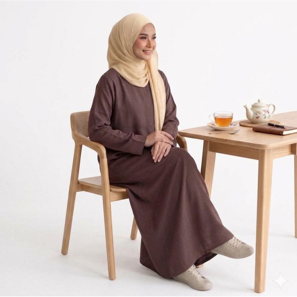 DRESS GAMIS POLOS WANITA SIMPLE ELEGAN TERBARU/GAMIS JUMBO