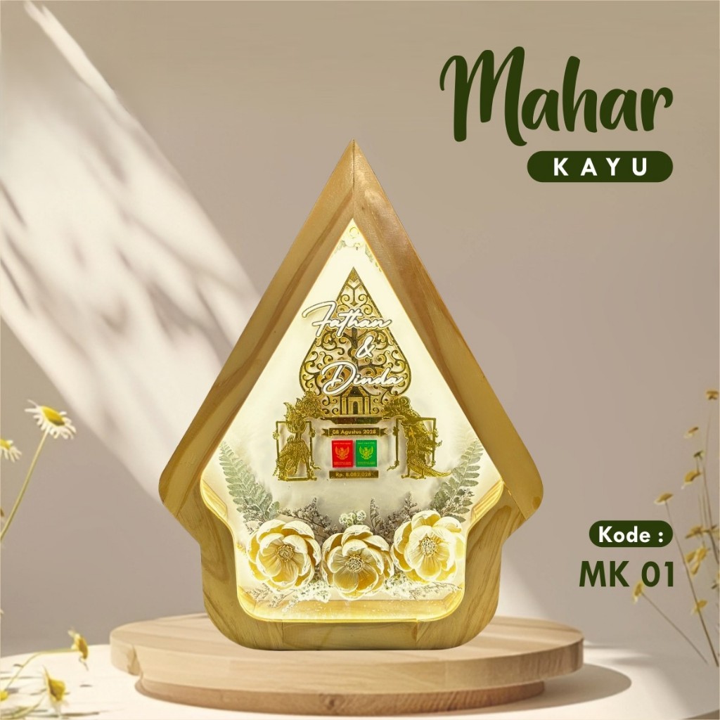 Mahar Pernikahan Wayang Custom 30x40 | Mahar Uang Gunungan Wayang Elegan Mewah Siap Pajang