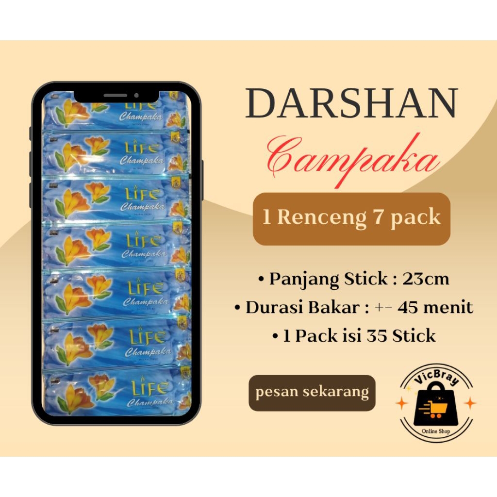 Dupa India wangi Darshan Cempaka 35 stick