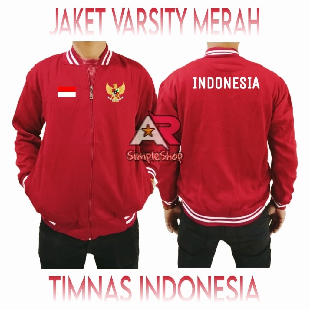 JAKET TIMNAS INDONESIA JAKET BOLA TIMNAS JAKET VARSITY TERBARU