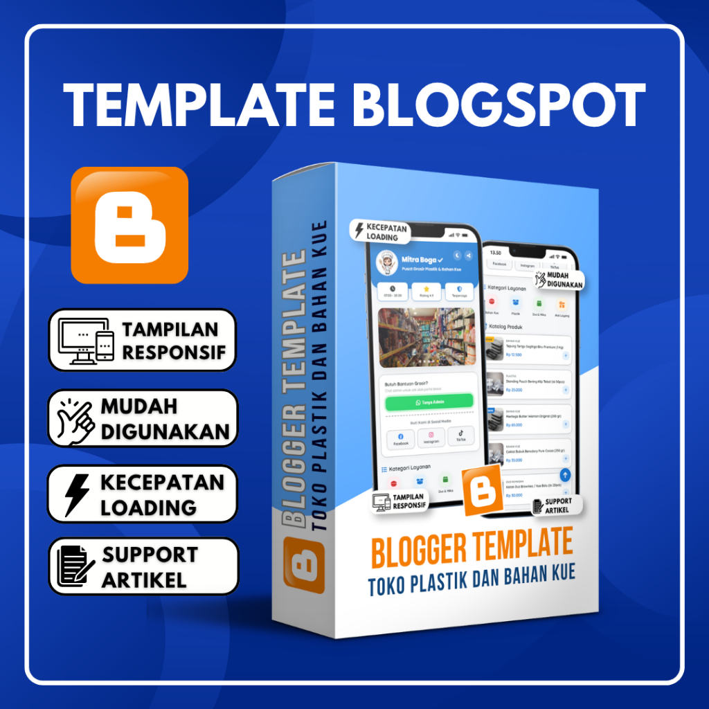 Template Blogspot Toko Plastik dan Bahan Kue V1 | Mudah Digunakan Lengkap Dengan Panduan & Update