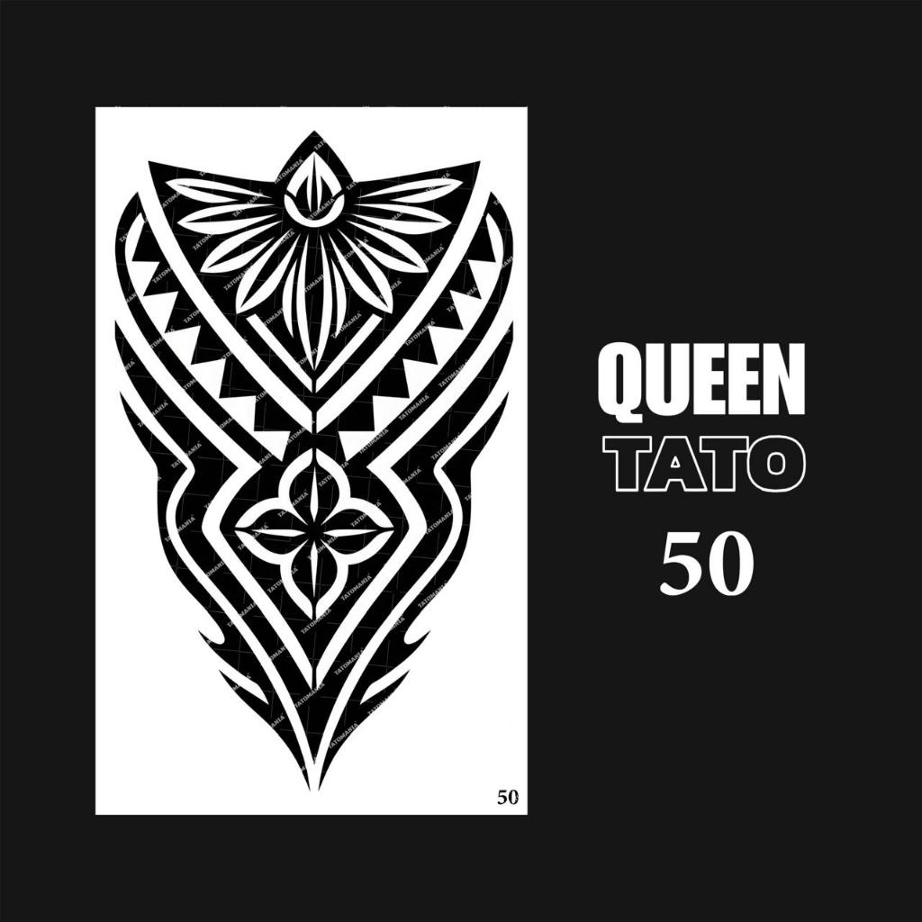 QueenTato - Stiker tato temporer semi permanen Motif Gambar 50