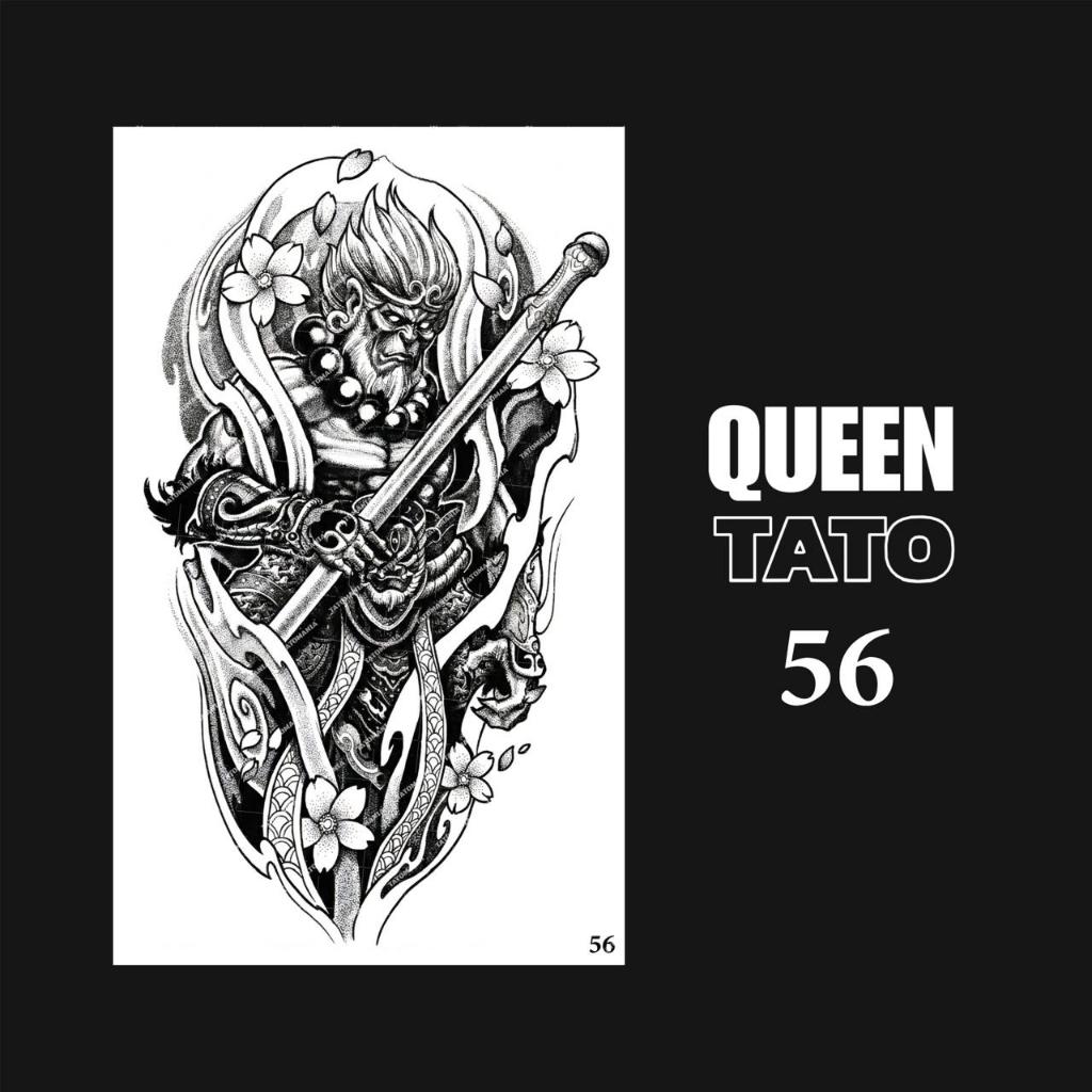 QueenTato - Stiker tato temporer semi permanen Motif Gambar 56