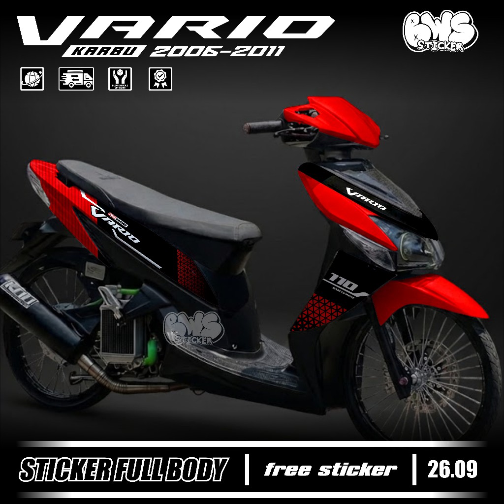 Terbaru Sticker Decal Full Body Honda Vario 110 Karbu Tahun 2006 2007 2008 2009 2010 2011 Sticker Fu