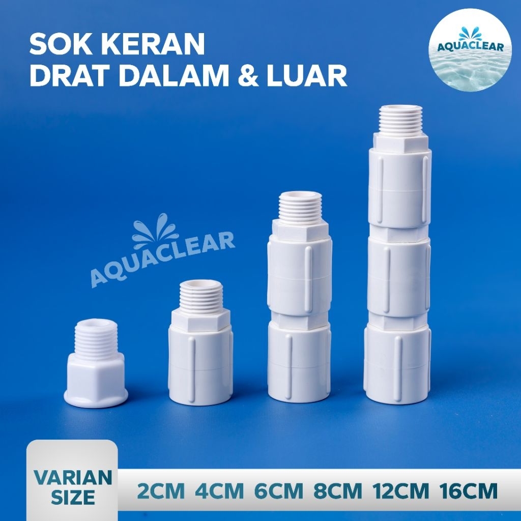 sock keran DRAT DALAM & DRAT LUAR sambungan keran air U-PVC