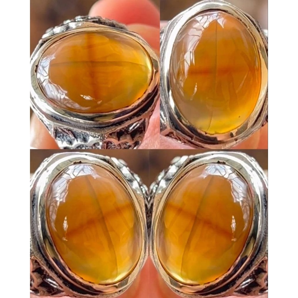 NATURAL CINCIN BATU AKIK YAMAN MADU KRISTAL PAMOR TAPAK JALAK PRESISI DITENGAH AJIB ANTIK