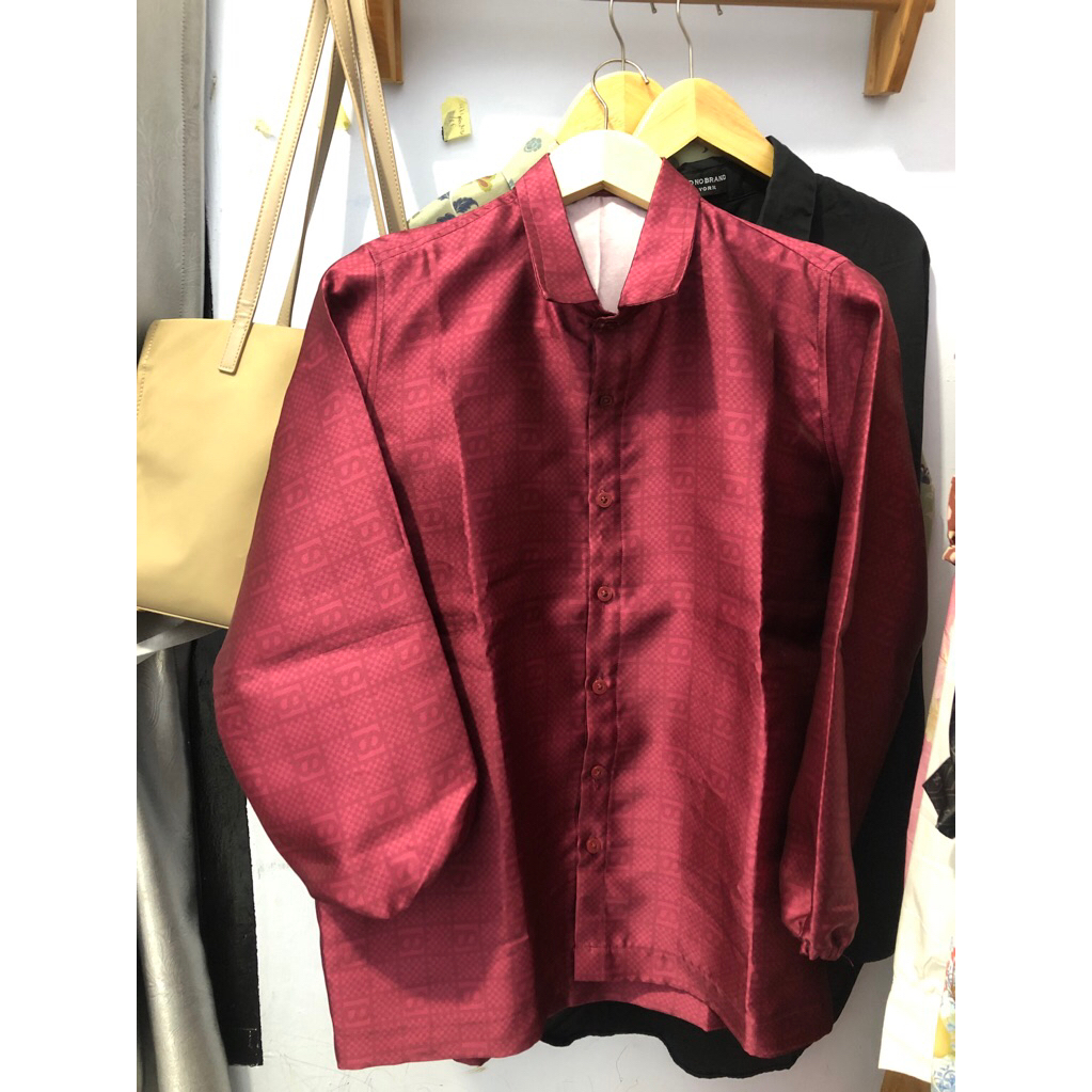 sampel button scraf shirt ,BS sample maroon