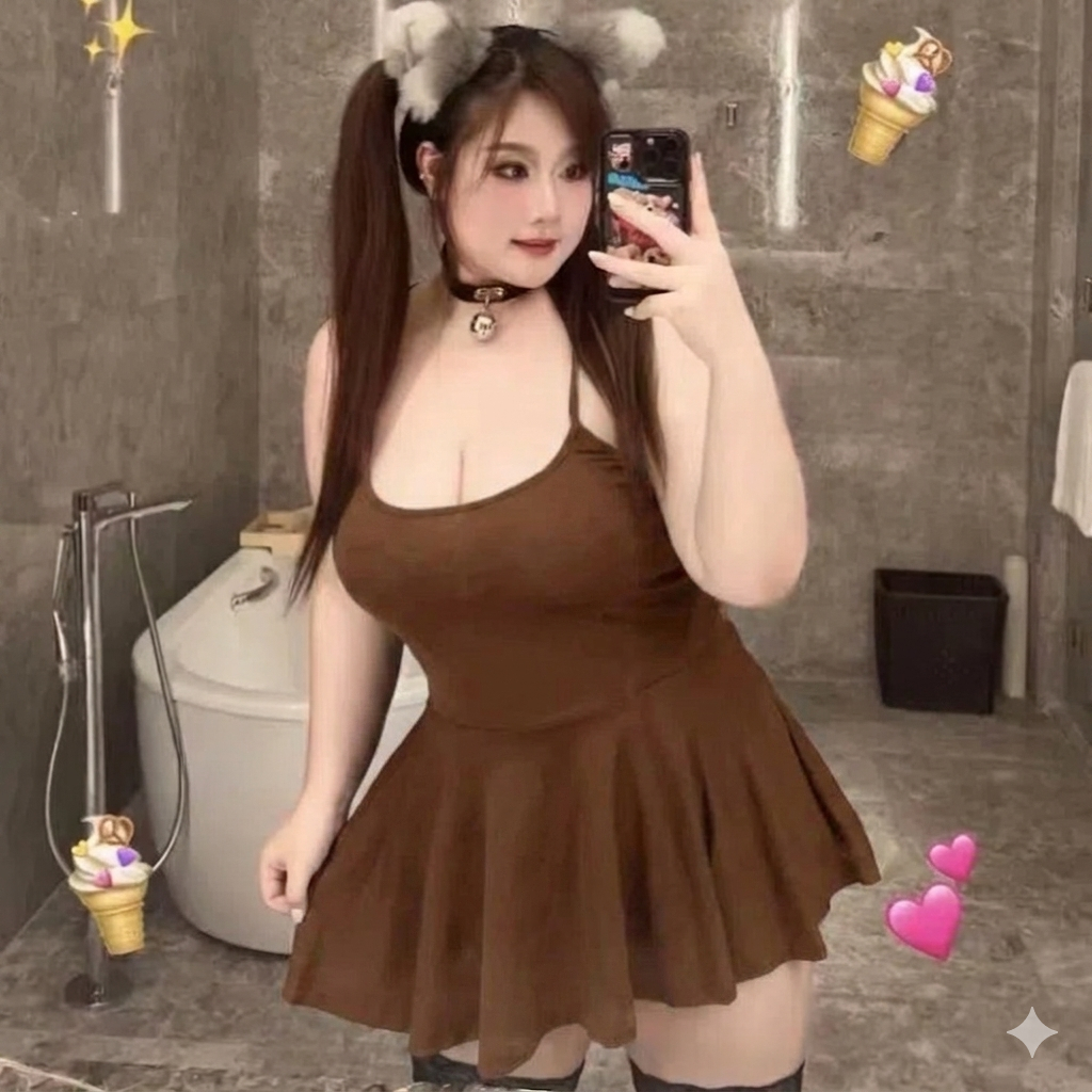 [PENGIRIMAN RAHASIA] COD Baju Tidur Wanita Big Size Piyama Dress Wanita Jumbo Sexy Tanpa Lengan