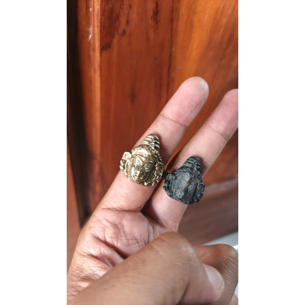 cincin motif budha bahan kuningan
