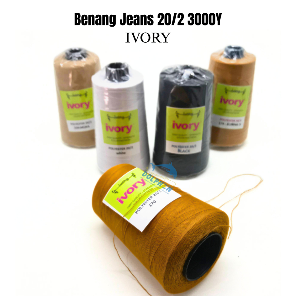 Benang Jeans 20/2 3000y IVORY RD/ Benang Besar Kuat Murah