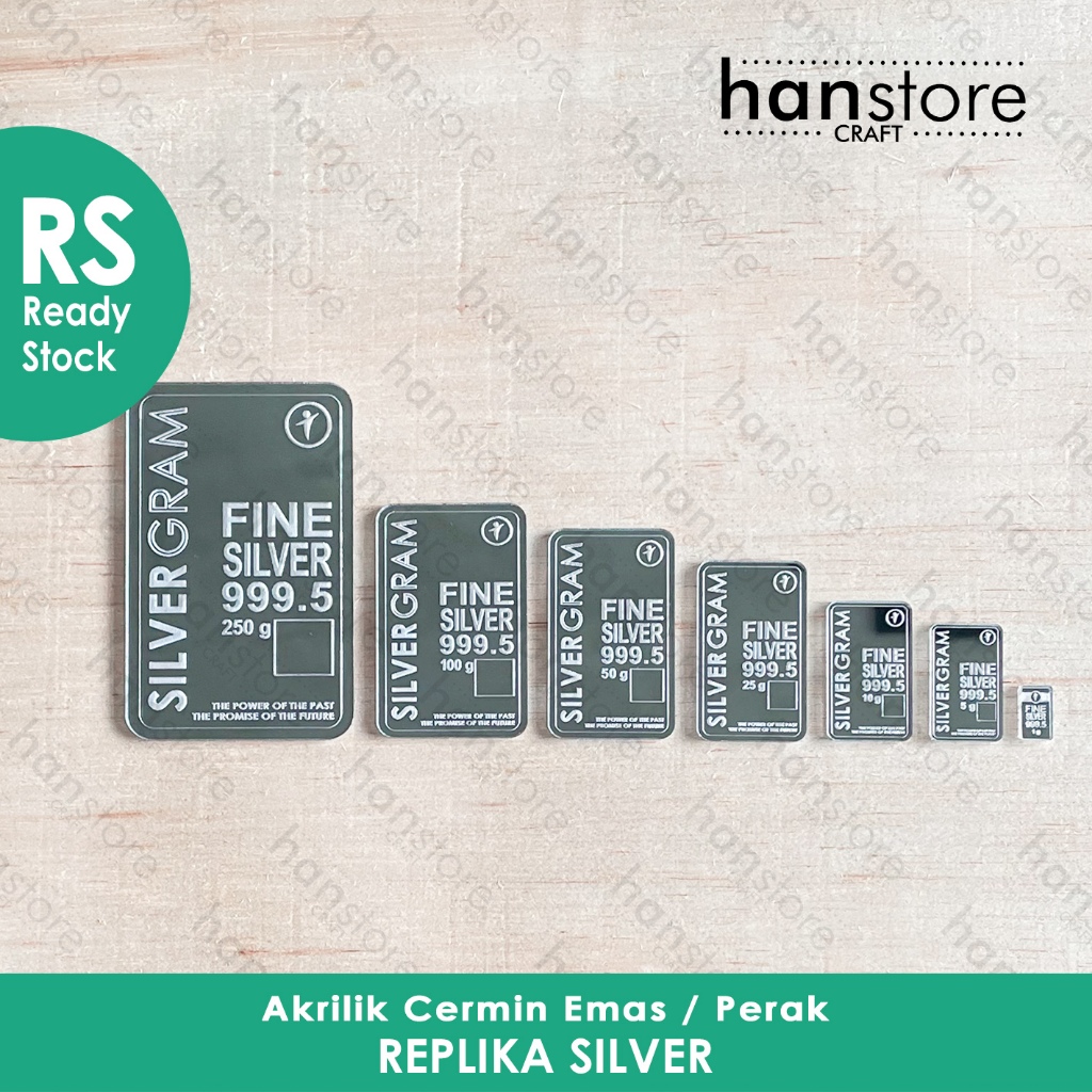 RS Replika SILVER GRAM / FINE SILVER Logam Mulia Silver 250 gr - 25 gr Perak Mahar / Dekorasi Antam 