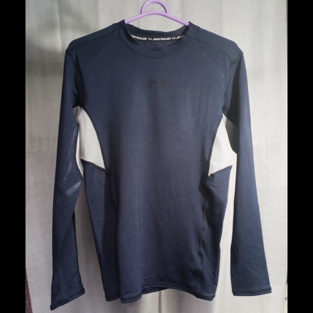 UNDER ARMOUR Baju Renang Pria Size { S/M } Navy Polyester # preloved bekas second pl used olahraga s