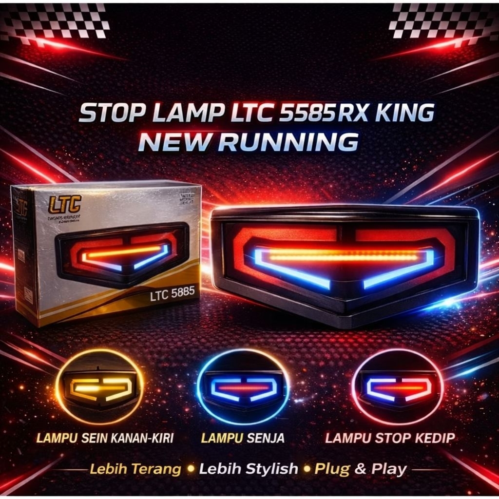 Stoplamp RX King LED LTC 5585 Lampu Stop Belakang RX King DRL Running Sein Custom Plug and Play