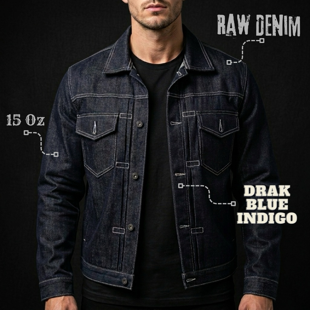 DENIM JAKET TYPE 2 RAW DENIM 15 OZ