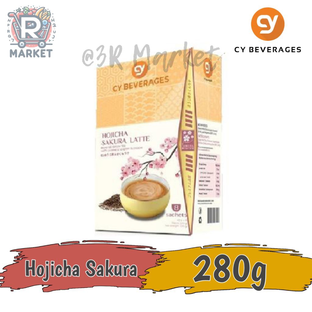 Cy Beverages Hojicha Sakura Latte Roasted Green Tea With Japanese Cherry Blossom