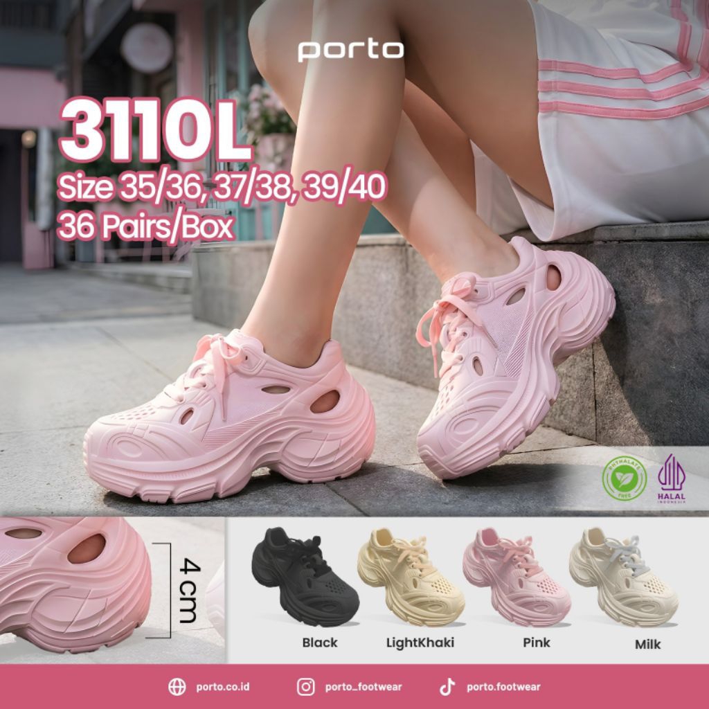 sepatu sneakers karet cewek merk porto ORI