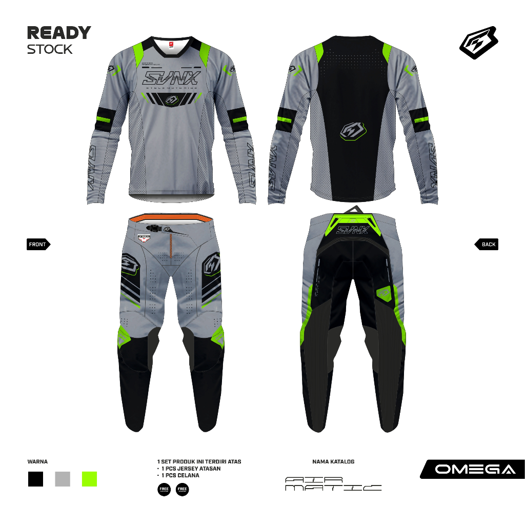 READYSTOK JERSET MOTOCROSS / GEARSET SVNX OMEGA AIR MATIC SERIES