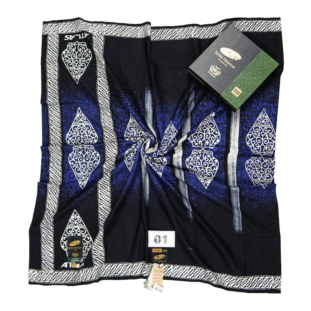 Sarung ATLAS Super Premium Gold S930  Motif PBA Varian Hitam Putih Warna Harga Terjangkau