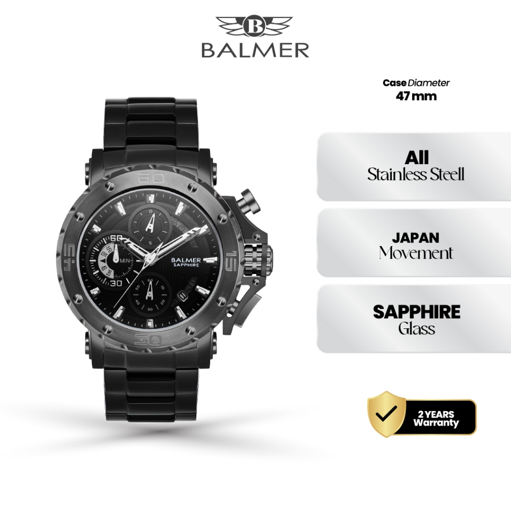 BALMER Jam Tangan Pria Analog B-7975MC - STAINLESS STEEL