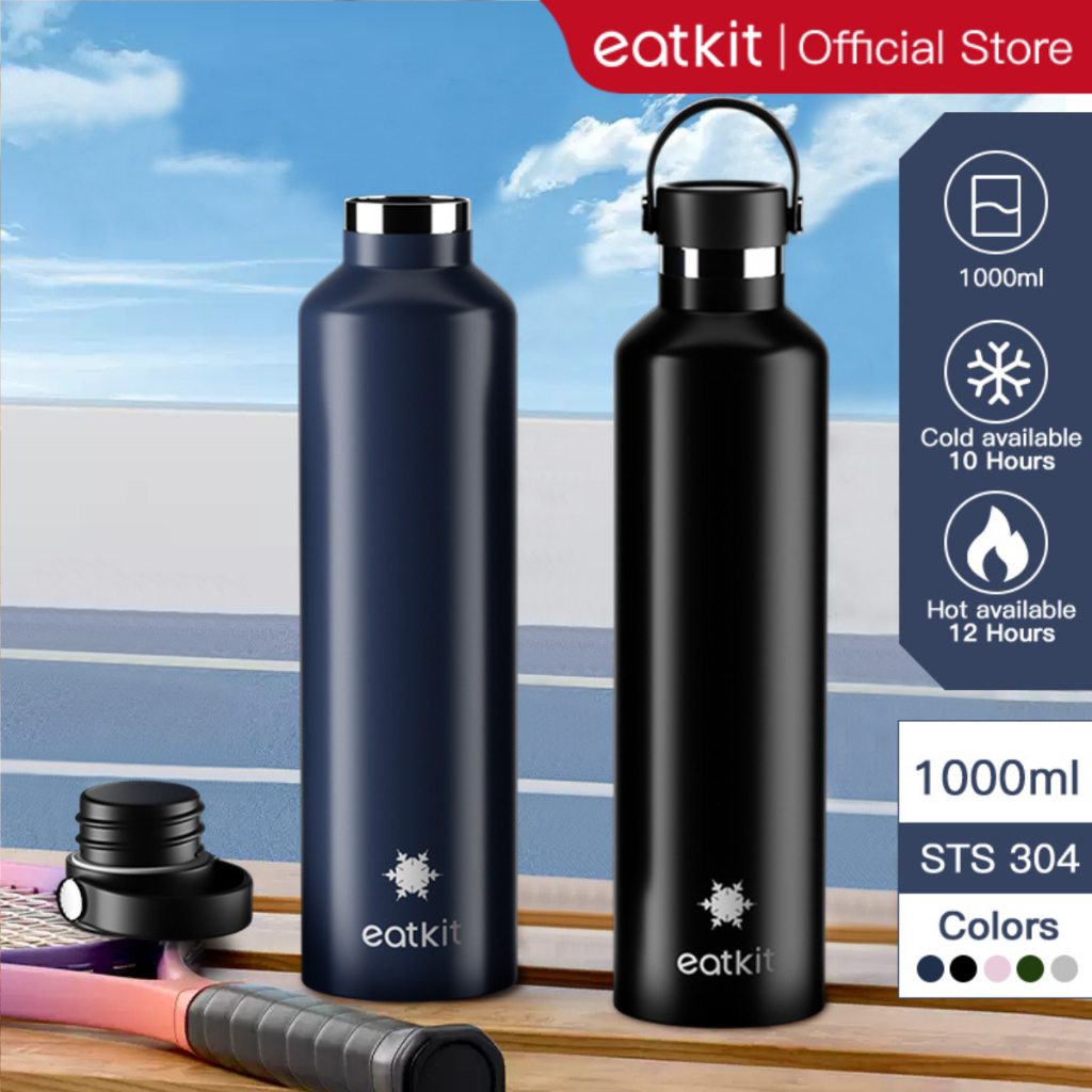 Eatkit Tumbler Stainless Steel 304 1000ml Botol Minum Tahan Panas Dan Dingin Thermos Cup Vacuum