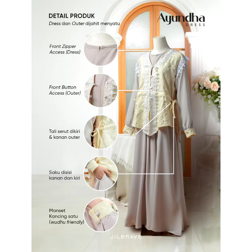 Ayundha dress by Original jilbrave - pakaian wanita terbaru-gamis wanita terbaru-dress wanita terbar
