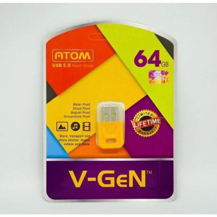 Flashdisk USB Atom 8GB 16GB 32GB 64GB Flashdisk Atom Waterproof Original V-GeN
