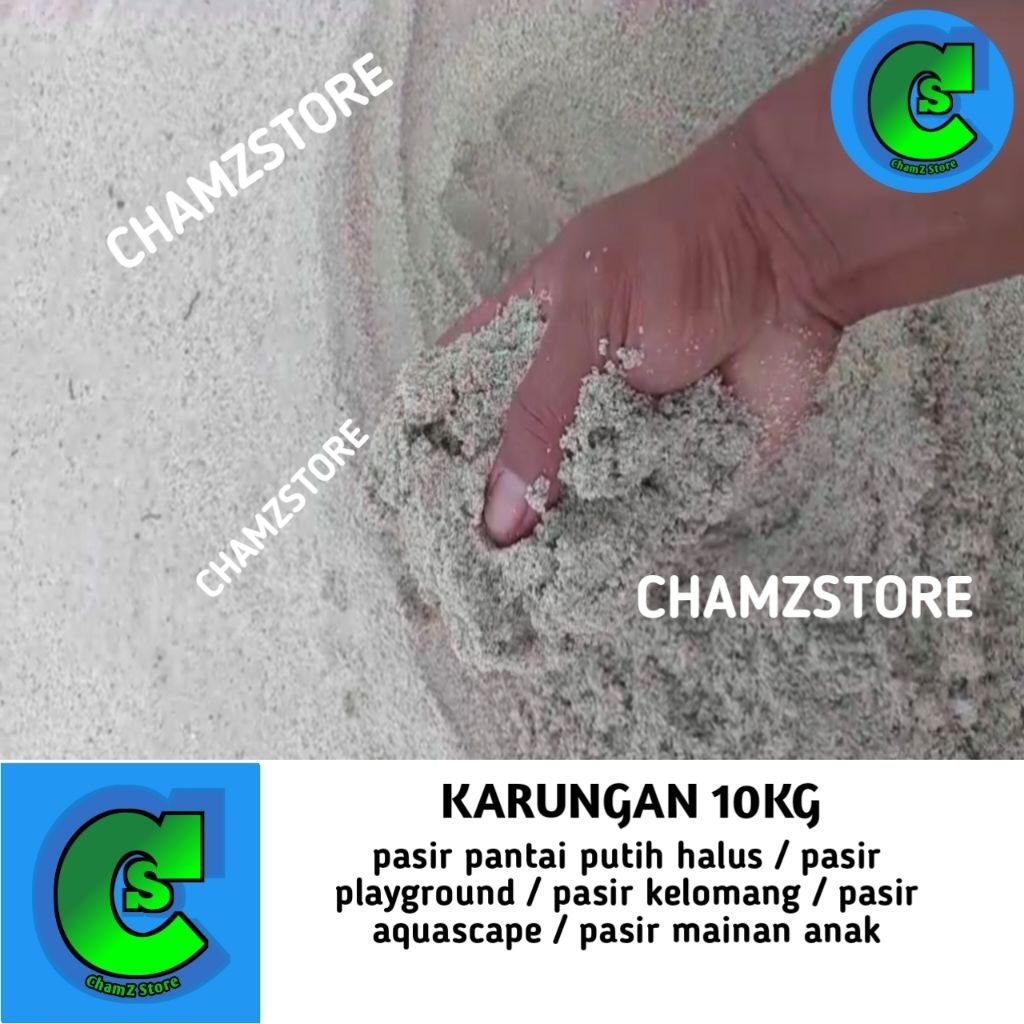 10kg pasir pantai putih halus karungan / pasir laut halus / pasir playground / pasir kelomang / pasi