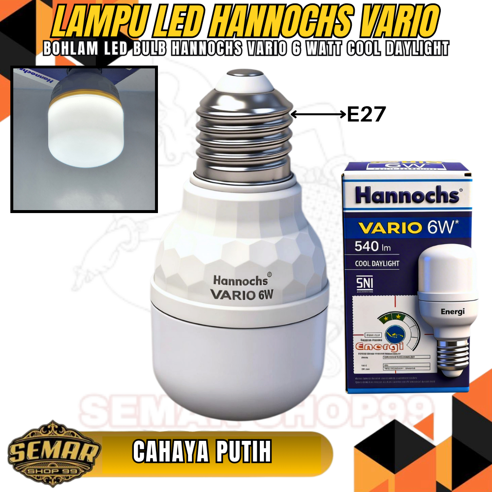 LAMPU LED HANNOCHS VARIO LAMPU HANNOCHS LED VARIO Bohlam Lampu Led Hannochs Vario 6 Watt Cahaya Puti