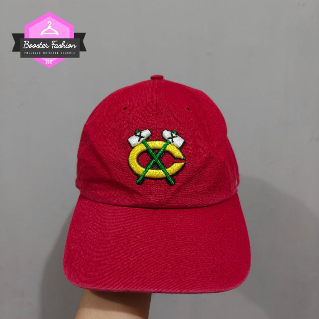 TOPI  47 BRAND RED CHICAGO BLACKHAWKS CLEAN UP ORI