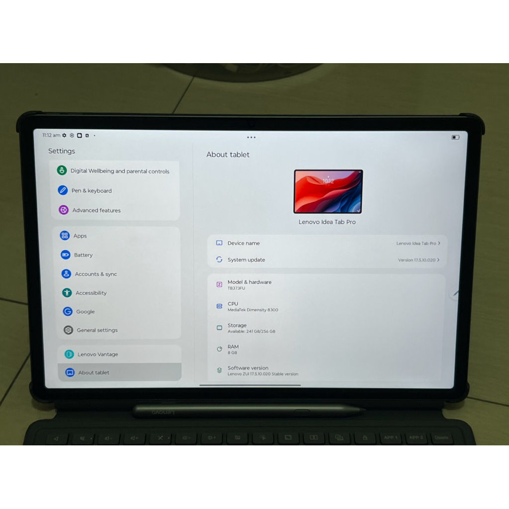 Lenovo idea tab pro 12.7inch 8/256gb ex inter bekas wifi only free keyboard+pen original