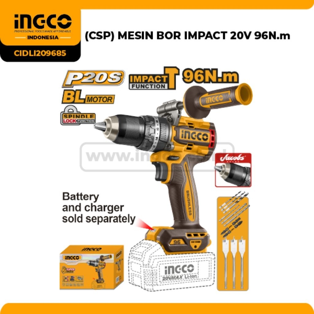 MESIN BOR IMPACT 20V 96N.m CIDLI209685