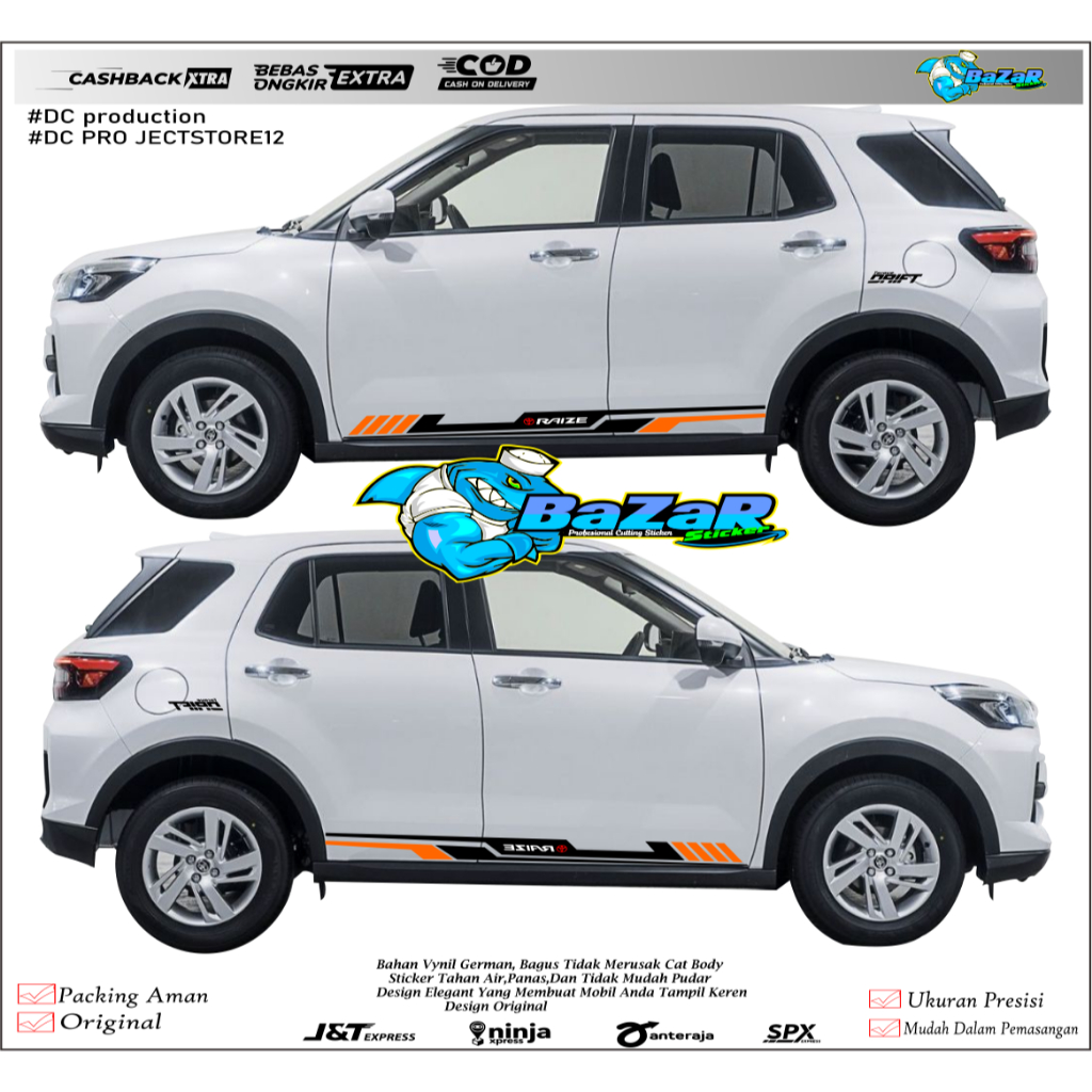 sticker mobil toyota raize cutting stiker list mobil raize