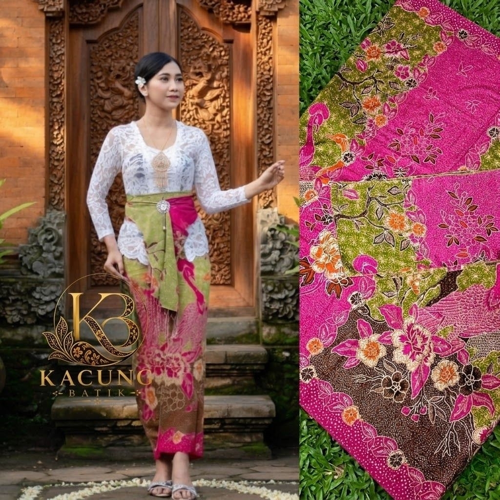 KAMEN SET SELENDANG MOTIF BATIK TRADISIONAL BATIK SUTRA PARIS ATBM KAIN LEMBARAN BAWAHAN KEBAYA WISU