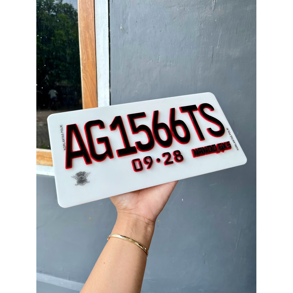 Plat Mobil Huruf Timbul Model JDM