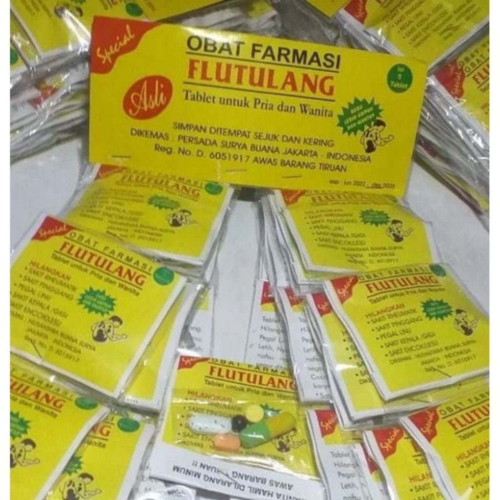Flu tulang isi 50 sachet obat farmasi isi 5 macam