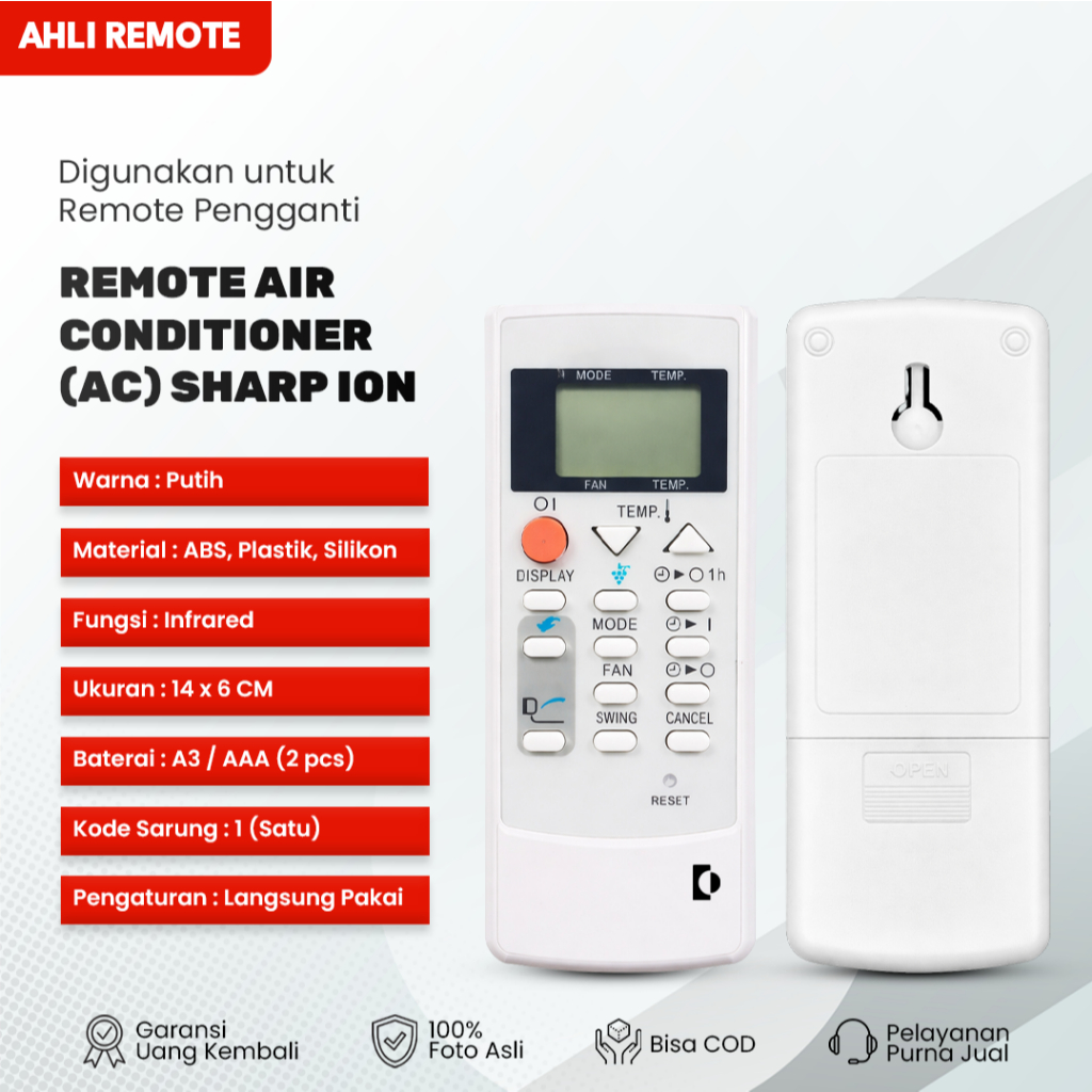 Remot AC Sharp Ion Plasmacluster CRMC-A791JBEZ CRMC-A751JBEZ / Remote AC Sharp