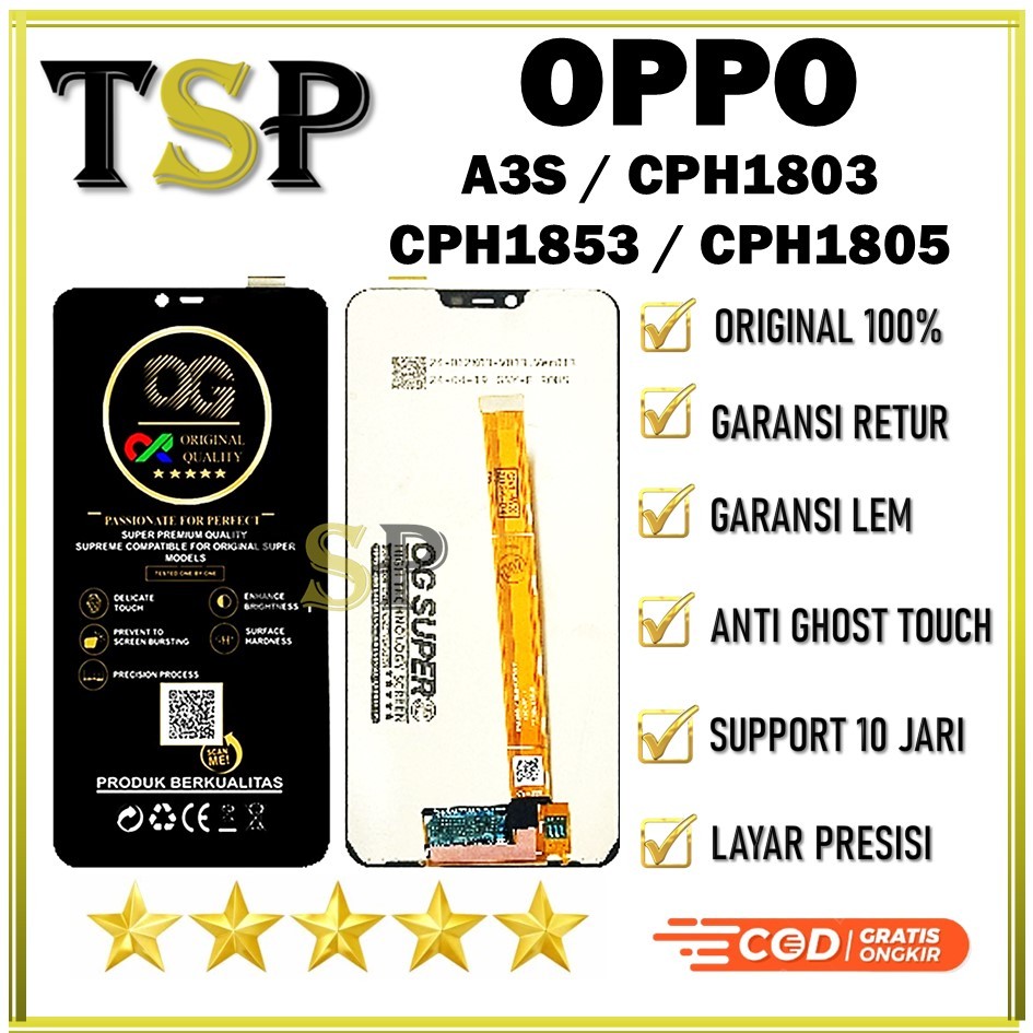 Original 100% LCD OPPO A3S / CPH1803 / CPH1853 / CPH1805 LCD FULLSCREEN ORIGINAL 100% HIGH QUALITY