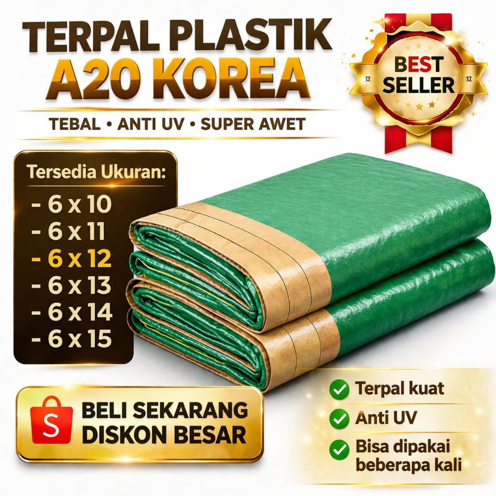 Terpal Korea A20 6x10 6x11 6x12 6x13 6x14 6x15 terpal tenda terpal plastik terpal truk terpal fuso t