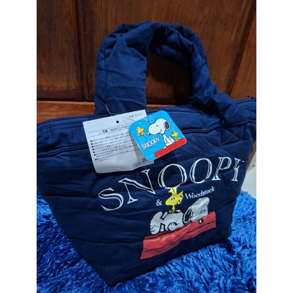 Tas Snoopy & Woodstock Puffer Peanuts Tote Bag