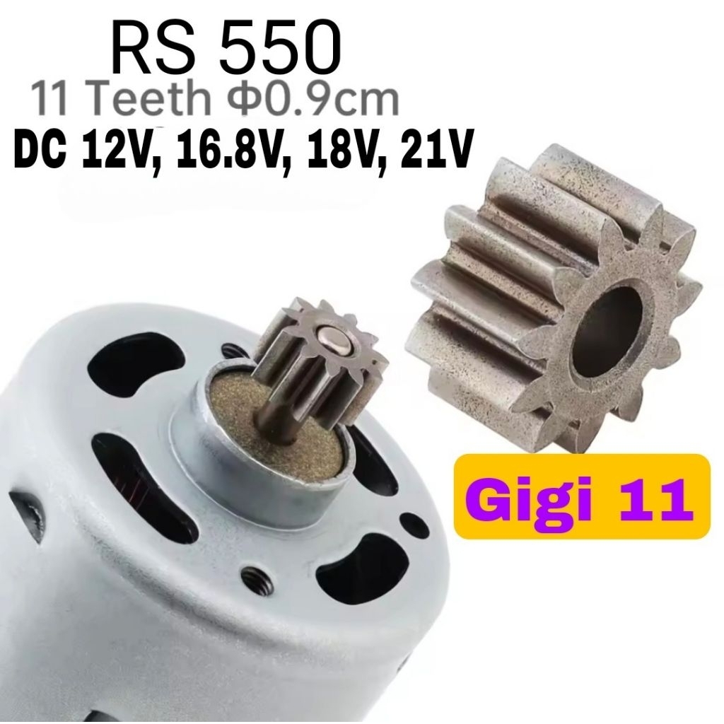 Dinamo Motor Cordless 550 RS550 DC 12 Volt, 16.8Volt, 18Volt, 21Volt, 11Gigi