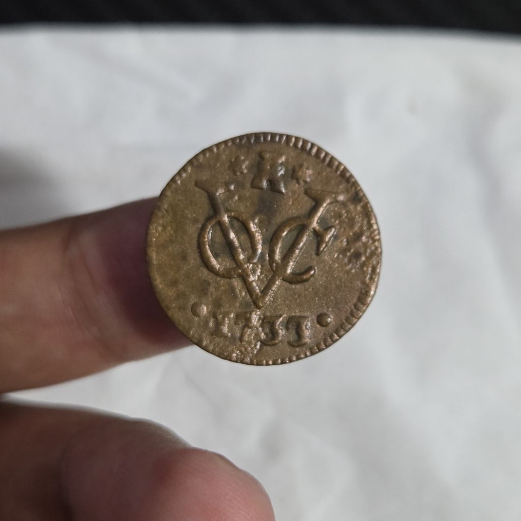 Koin Kuno VOC 1733 Asli Uang Lama Belanda Koleksi Antik Rare Numismatik