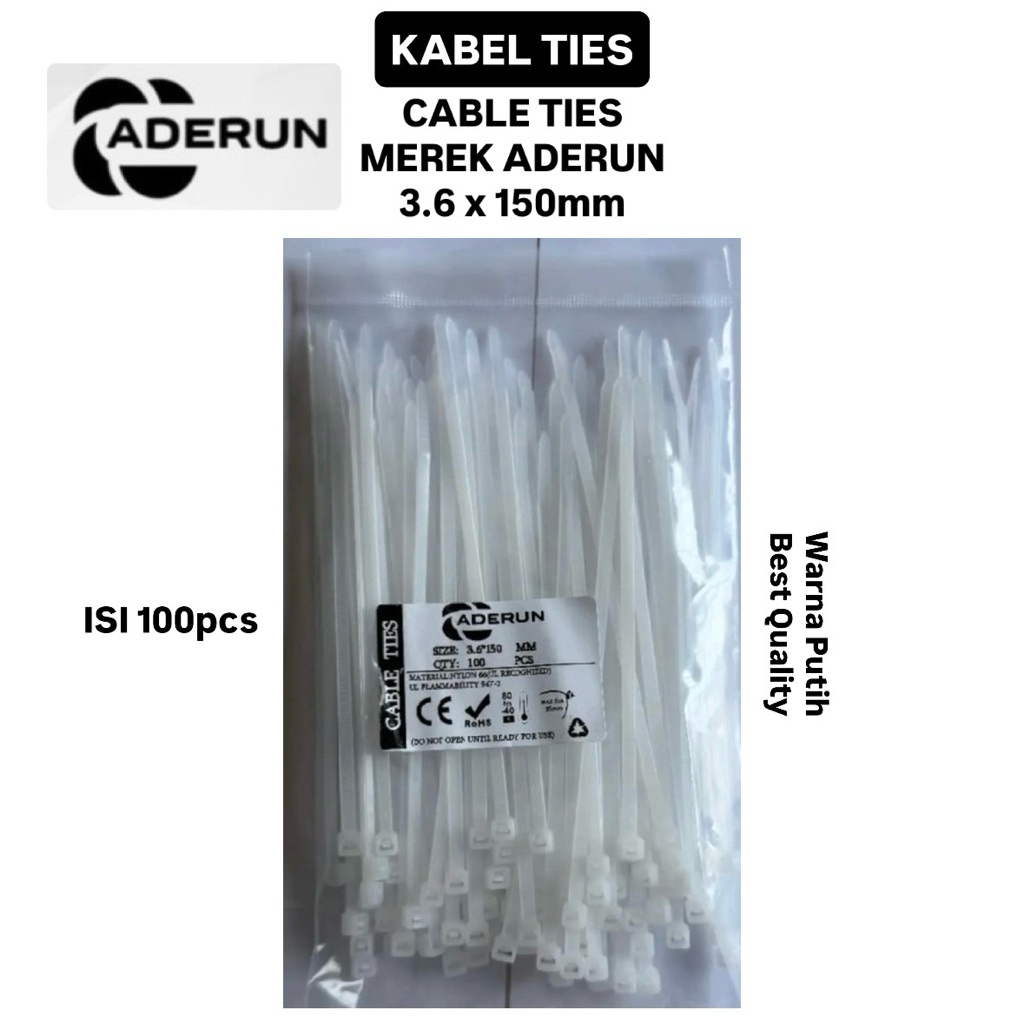 Kabel Ties 3.6 x 150mm / Kabel Ties 15cm / Cable Ties 3.6 x 150mm / Nylon Cable Ties / Cable Ties Ad
