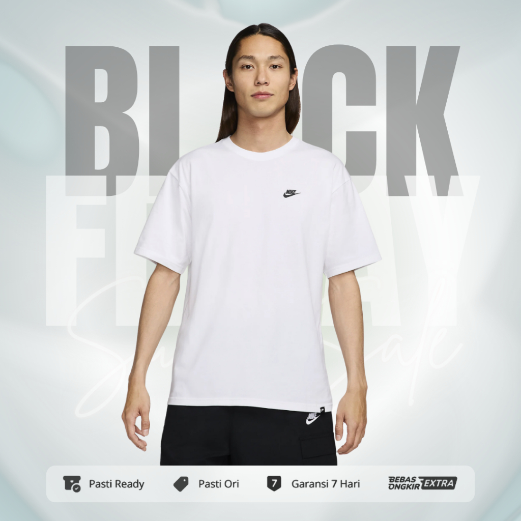 Kaos Nike Original Pria Nike Sportswear Short Sleeve Tee - White